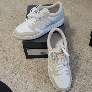 NIB New Balance 480 Women Size 8, Men Size 6.5 Tan And White Sneaker